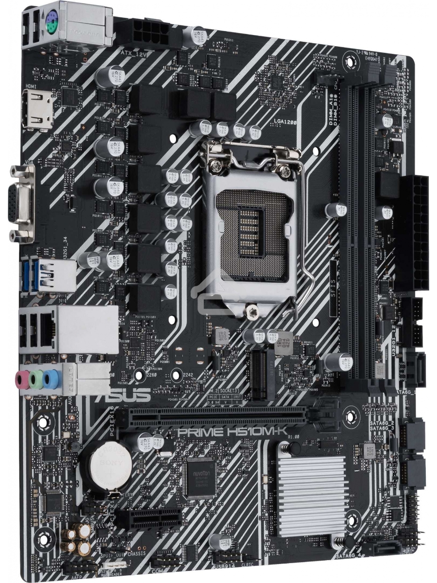 Материнская плата ASUS PRIME H510M-K, LGA 1200, Intel H510, 2xDDR4, 4xSATA, 1xM.2, 1xPCIe 4.0 x16, 1xPCIe x1, 1xHDMI, 1xVGA, 2xUSB-A 3.2 Gen 1, 4xUSB-A 2.0, 1x 1Gb LAN, 3x3.5 мм, 7.1, mATX