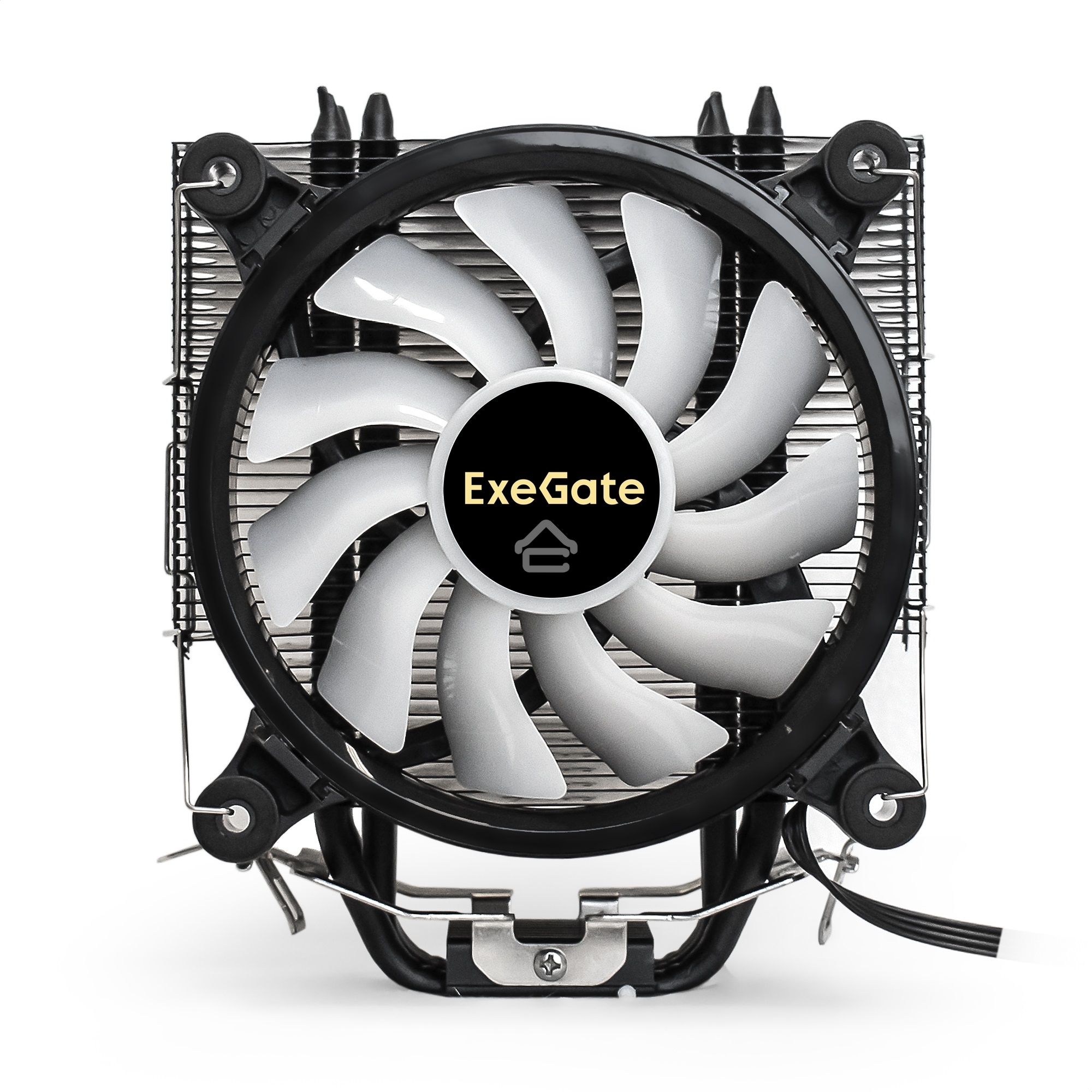 Кулер для процессора ExeGate Dark Magic EXX400V2-PWM.RGb серебристый, 120 мм, алюминий/медь, 2100 об/мин, 24 дБ, 4 pin, 140 Вт, 155 мм