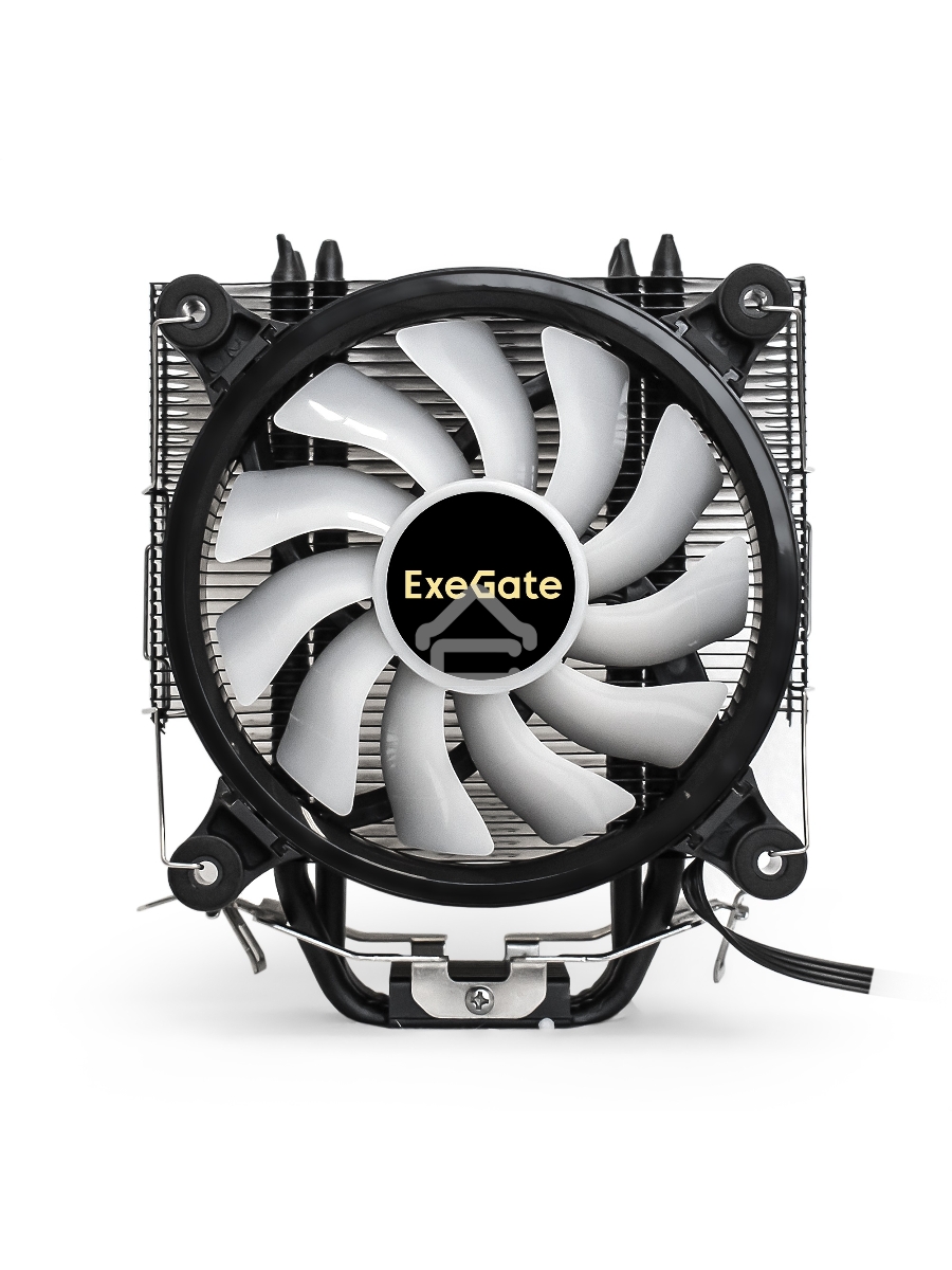Кулер для процессора ExeGate Dark Magic EXX400V2-PWM.RGB серебристый, 120 мм, алюминий/медь, 2100 об/мин, 24 дБ, 4 pin, 140 Вт, 155 мм