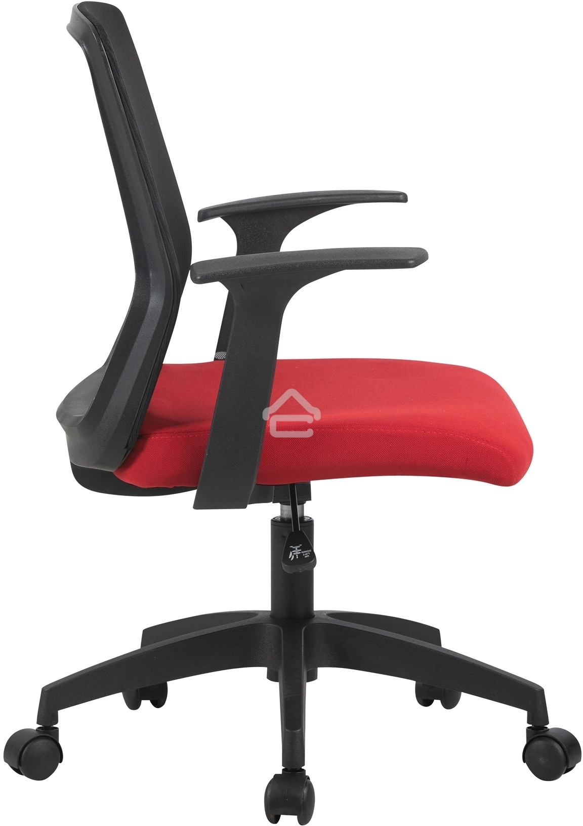 Кресло компьютерное Cactus CS-MC222-BKRD черный, сиденье темно-красный, сетка/ткань, низк.спин. крестов. пластик, пластик черный