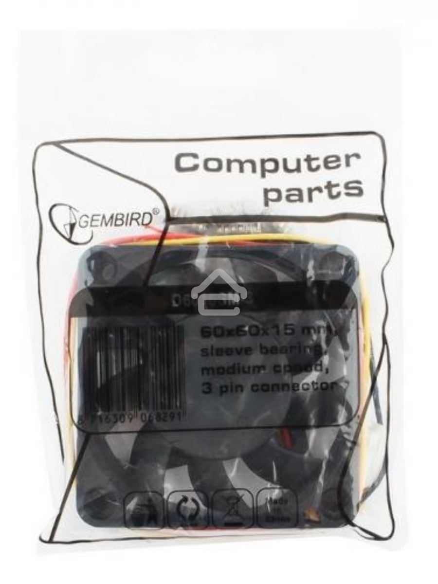 Вентилятор для корпуса Gembird D6015SM-3 черный, 60 мм, 4000 об/мин, 25 дБ, 3 pin