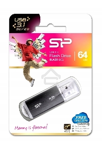 Флеш диск 64GB USB Drive <USB 3.0> Silicon Power Blaze B02 Black (SP064GBUF3B02V1K)