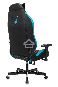 Кресло игровое Knight Neon черный/голубой соты эко.кожа с подголов. крестовина металл