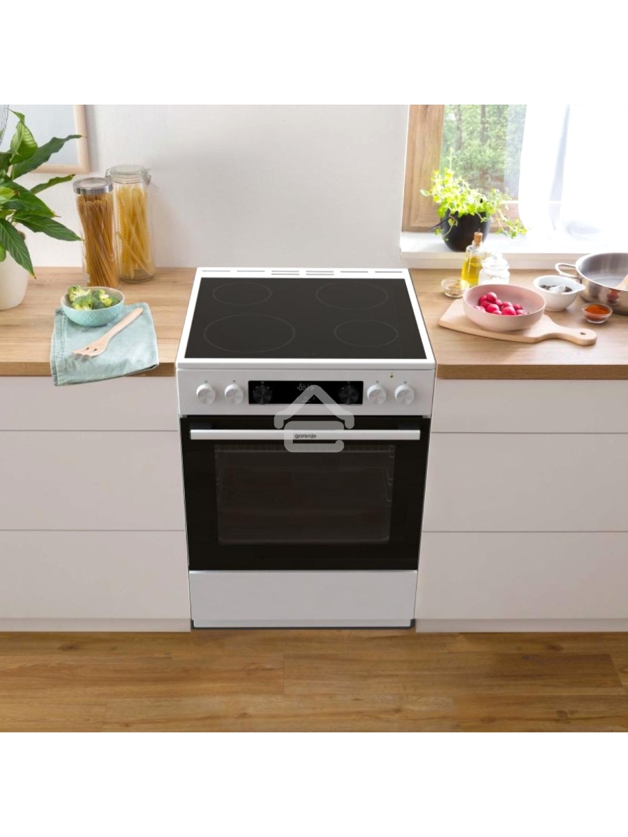 Плита электрическая Gorenje GEC6C40WD белый, конфорок 4 электрических, духовка 71 л, 60 см x 85 см x 60 см