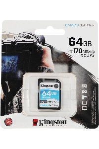 Флеш карта Kingston 64GB SDXC Canvas Go Plus 170R C10 UHS-I U3 V30 EAN: 740617301397