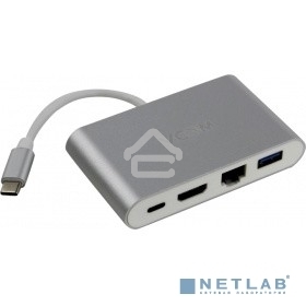 Кабель-адаптер USB3.1 Type-CM-->HDMI+USB3.0+RJ45+PD charging VCOM