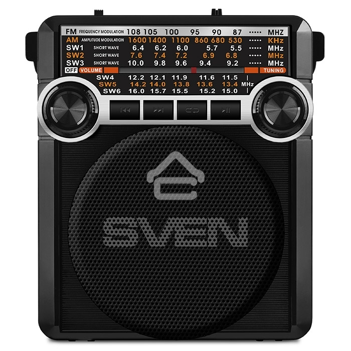 Радиоприемник АС SVEN SRP-355, черный (3 Вт, FM/AM/SW, USB, SD/microSD, фонарь, встроенный аккумулятор) АС SVEN SRP-355, черный (3 Вт, FM/AM/SW, USB, SD/microSD, фонарь, встроенный аккумулятор)