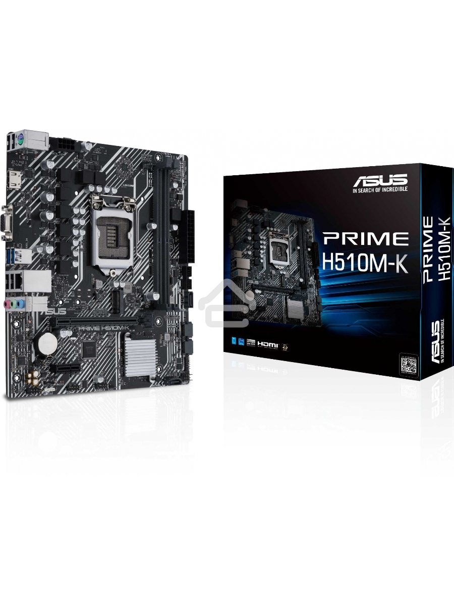 Материнская плата ASUS PRIME H510M-K, LGA 1200, Intel H510, 2xDDR4, 4xSATA, 1xM.2, 1xPCIe 4.0 x16, 1xPCIe x1, 1xHDMI, 1xVGA, 2xUSB-A 3.2 Gen 1, 4xUSB-A 2.0, 1x 1Gb LAN, 3x3.5 мм, 7.1, mATX