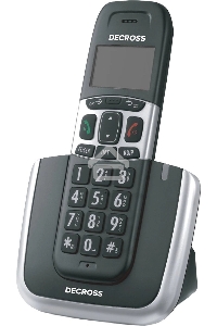 Радиотелефон Dect Decross DC1004 черный АОН