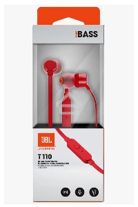 Наушники-гарнитура JBL T110 красный