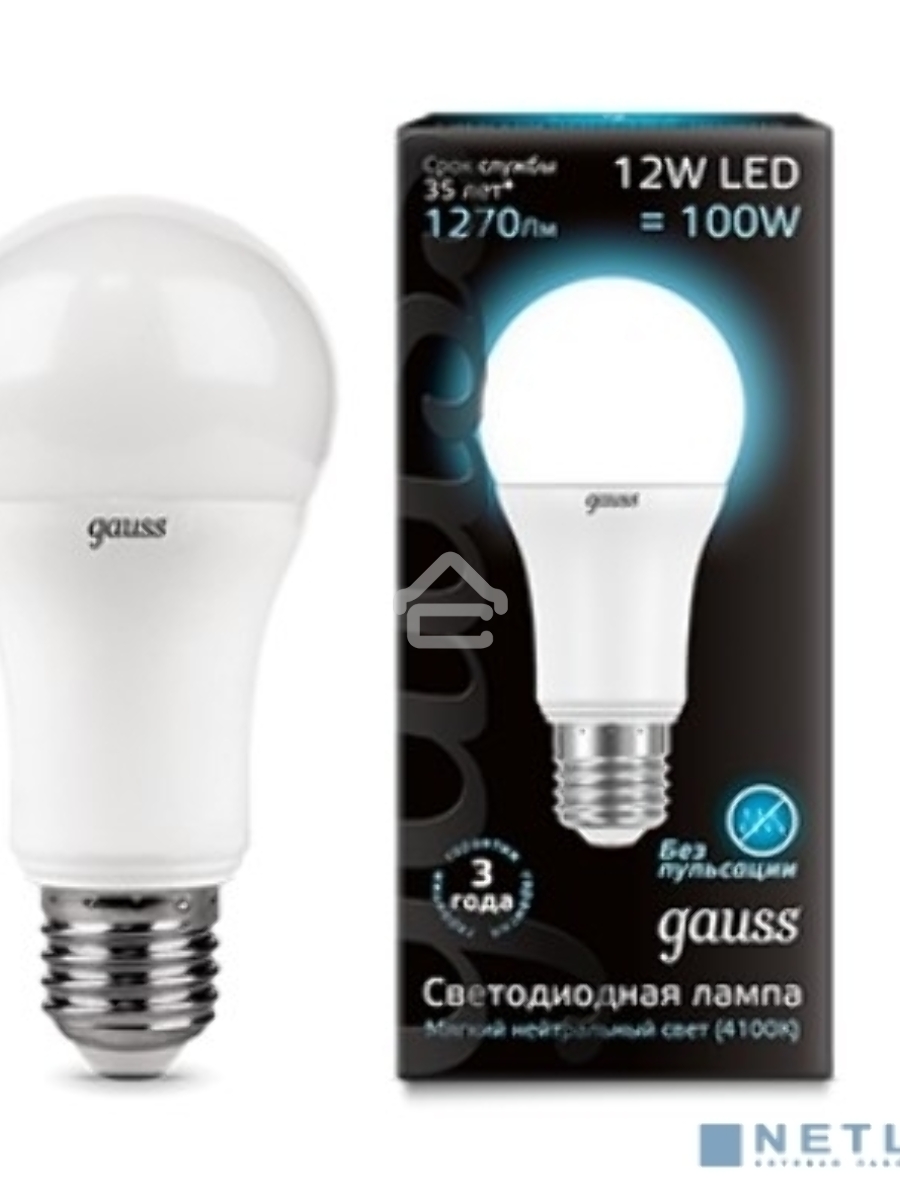 Лампа светодиодная GAUSS LD102502212LED A60 globe 12W E27 4100K