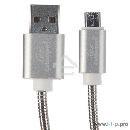 Кабель USB2.0 Cablexpert CC-G-mUSB02S-1.8M, AM/microB, серия Gold, длина 1.8м, серебро, блистер