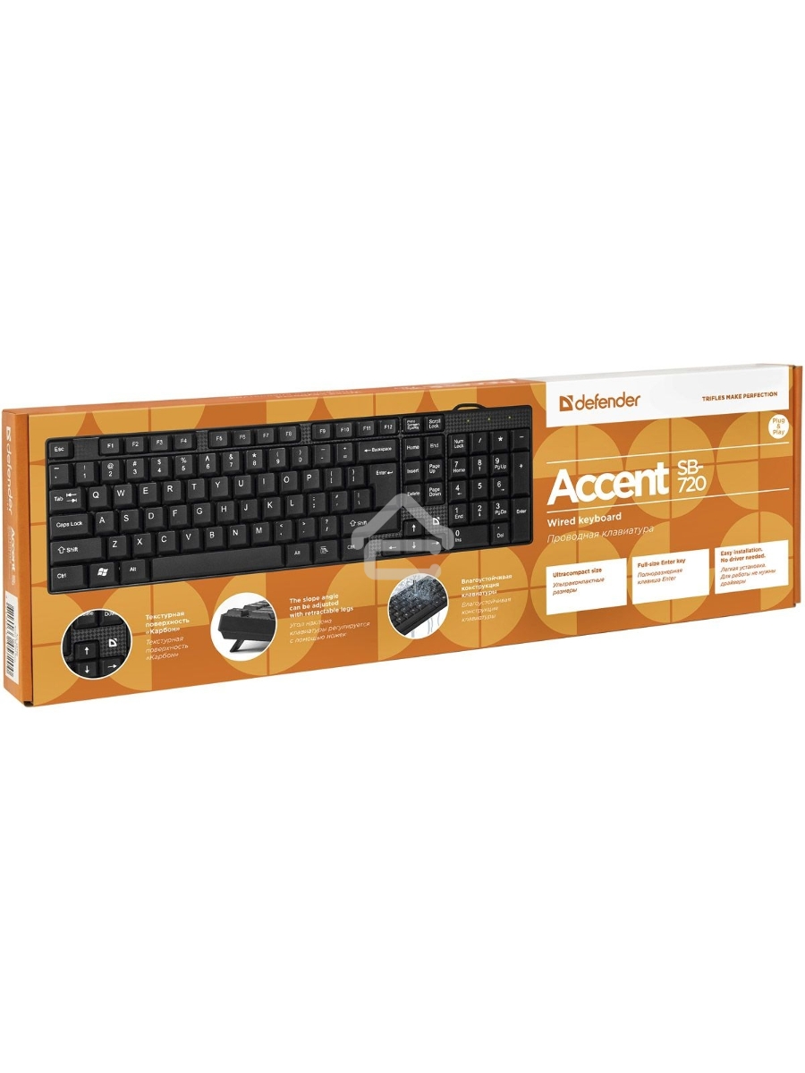 Клавиатура Defender Accent SB-720 проводная, USB, черный