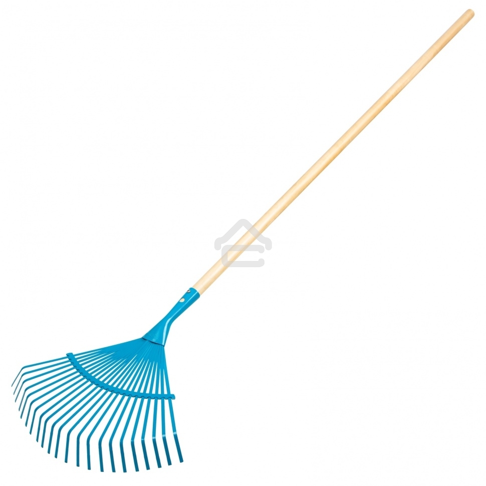 Грабли веерные стальные, 430х1550 мм, 22 плоских зуба, лакированный черенок, LUXE Palisad