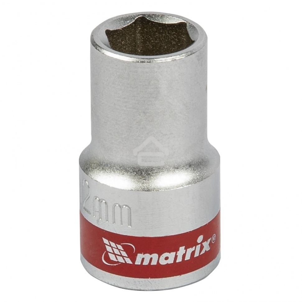 Головка торцевая Matrix, 12 мм, 6-гранная, CrV, под квадрат 1/2