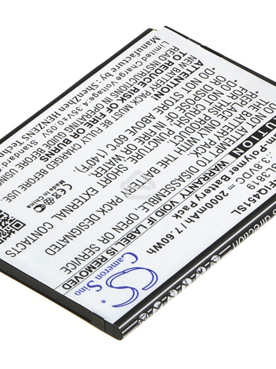 Аккумулятор CameronSino CS-FIQ451SL BL3819 для Fly IQ4514 Evo Tech 4 3.8V / 2000mAh / 7.60Wh