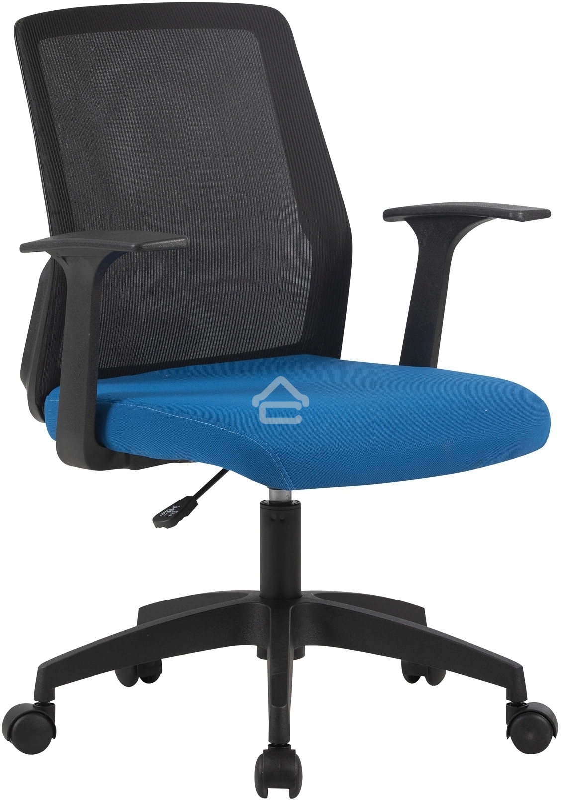 Кресло компьютерное Cactus CS-MC222-BKBL черный, сиденье темно-синий, сетка/ткань, низк.спин. крестов. пластик, пластик черный