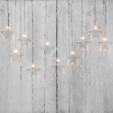 Гирлянда светодиодная «Звезды» 1,5х0,6 м, прозрачный провод, теплый белый свет свечения NEON-NIGHT