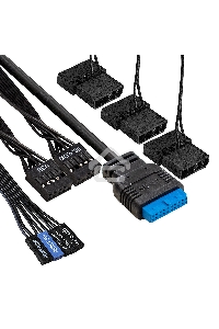 Компьютерный корпус Miditower ExeGate EVO-5001A (ATX, без БП, 2*USB+1*USB3.0+HD Audio, черный, 3 вент.12см с RGB подсветкой, боковая панель - закаленное стекло)