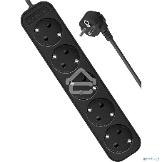 Удлинитель Defender с заземлением M518 1.8 м, 5 розеток, черный