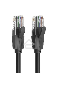 Патч-корд Vention прямой UTP cat.6, RJ45 - 10м. Черный