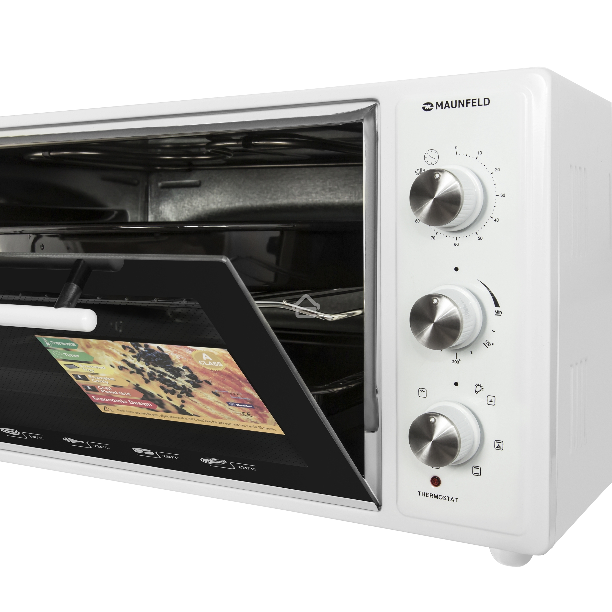 Мини-печь Maunfeld CEMOA.456.W ширина 60 см, механическое управление, 45 л,конвекция, белый