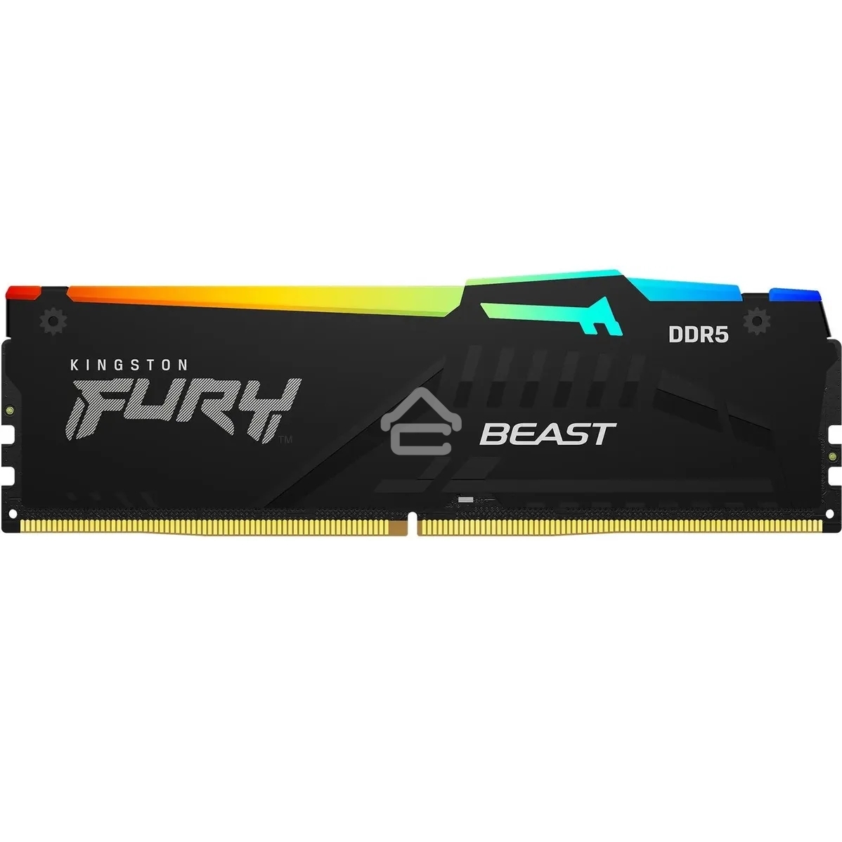Оперативная память Kingston Fury Beast, DDR5, 16Gb (1x16Gb), 5600MHz, CL36, DIMM, с радиатором, RGB, черный