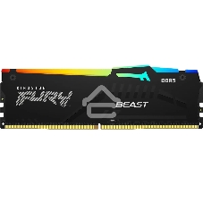 Оперативная память Kingston Fury Beast, DDR5, 16Gb (1x16Gb), 5600MHz, CL36, DIMM, с радиатором, RGB, черный