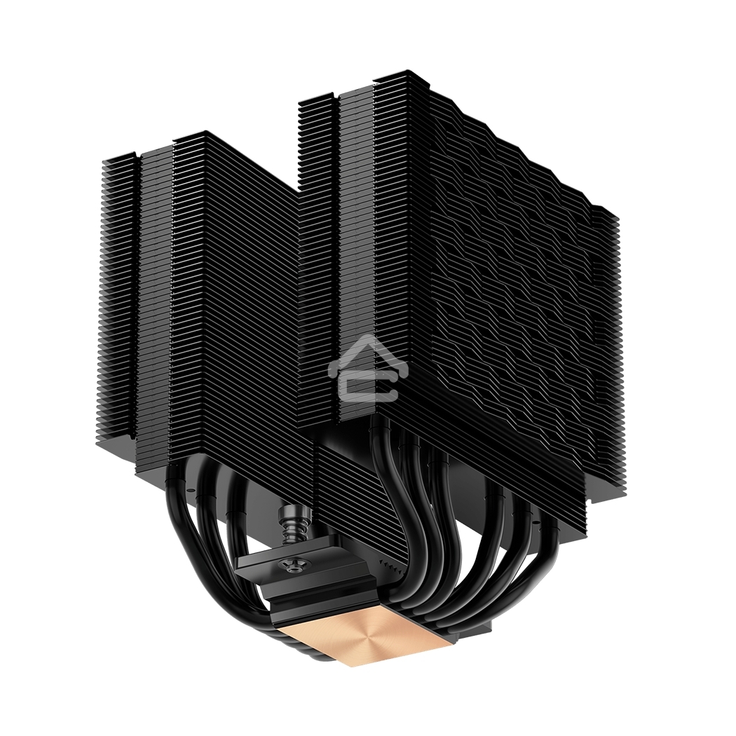 Кулер для процессора PCCooler RT620 BK (250W, 4-pin PWM, 157mm, Al/Cu, 6x6mm, 2x120mm, 73.32CFM, 34.9dBA, 2200RPM, S: 1851/1700/1200/115X, AM5/AM4, black)