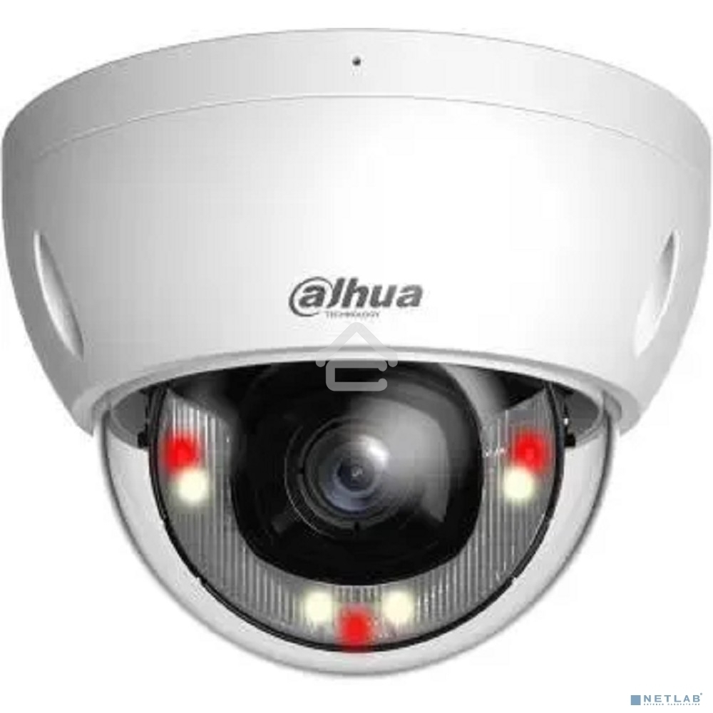 Уличная купольная IP-видеокамера DAHUA DH-IPC-HDBW2449EP-S-IL-0360B Smart Dual Light с ИИ 4Мп, 1/2.9” CMOS, объектив 3.6мм, видеоаналитика, ИК до 30м, LED до 30м, IP67, корпус: металл
