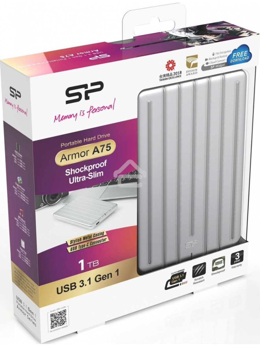 Внешний жесткий диск 1TB Silicon PowerArmor A75, 2.5