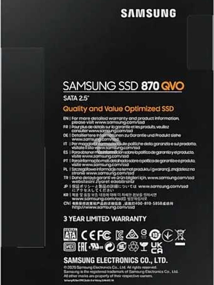 Накопитель SSD Samsung 4TB 870 QVO, V-NAND, 2.5