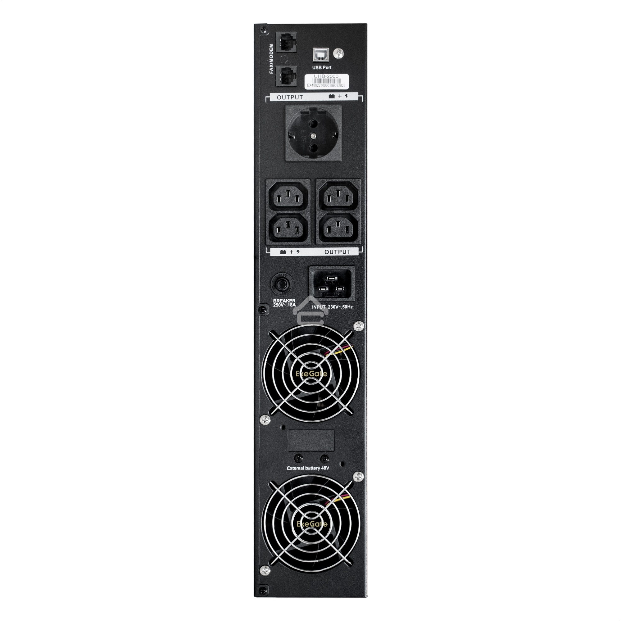 Источник бесперебойного питания Pure Sine Wave ExeGate SinePower UHB-2000.LCD.AVR.1SH.4C13.RJ.USB.2U <2000VA/1600W, LCD, AVR, 1*Schuko+4*C13, RJ45/11, USB, Rackmount 2U/Tower, металлический корпус, Black>