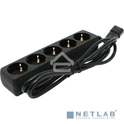 Сетевой фильтр для ИБП ExeGate EX221202RUS SPU-5-1.8B (5 розеток, 1.8м, UPS вилка IEC320-C14, черный)