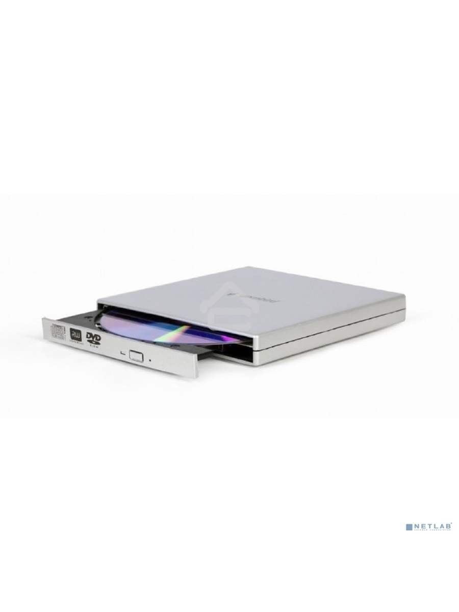 Оптический привод внешний с интерфейсом USB 2.0 Gembird DVD-USB-02-SV пластик, серебро