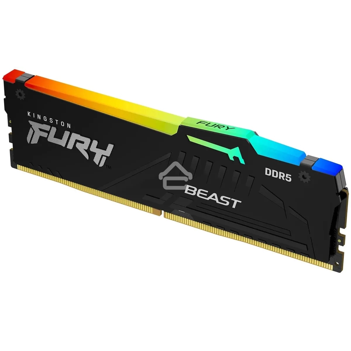 Оперативная память Kingston Fury Beast, DDR5, 16Gb (1x16Gb), 5600MHz, CL36, DIMM, с радиатором, RGB, черный