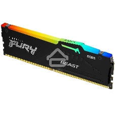 Оперативная память Kingston Fury Beast, DDR5, 16Gb (1x16Gb), 5600MHz, CL36, DIMM, с радиатором, RGB, черный