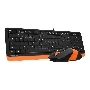 Клавиатура + мышь A4Tech Fstyler F1010 клав:черный/оранжевый мышь:черный/оранжевый USB Multimedia