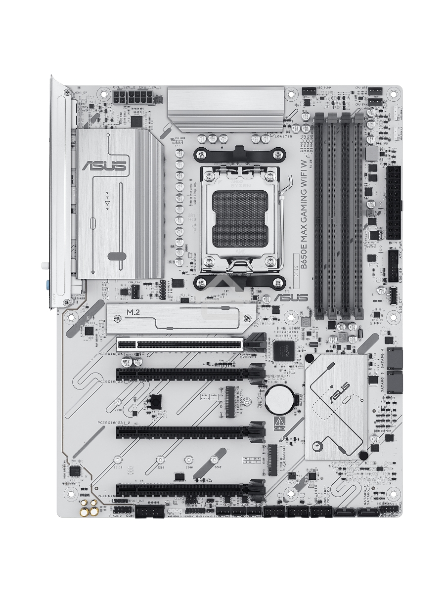 Материнская плата ASUS B650E MAX GAMING WIFI W, AM5, AMD B650, 4xDDR5, 4xSATA, 3xM.2, 1xPCIe 5.0 x16, 1xPCIe 4.0 x4, 2xPCIe 3.0 x1, 1xDP, 1xHDMI, 1x2.5Gb LAN, Wi-Fi 6E, Bluetooth 5.3, 1xUSB-C 10Gbps, 3xUSB-A 10Gbps, 2xUSB-A 5Gbps, 2xUSB-A 2.0, 3x3.5 мм, 7