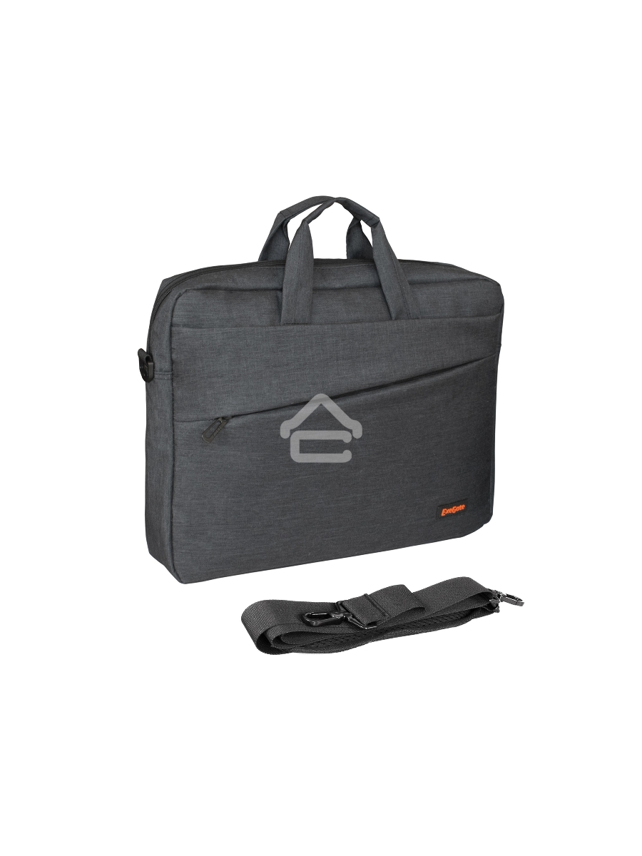 Сумка ExeGate Business ECC-045 Black, черная, полиэстер повышенной плотности 600D, 15.6