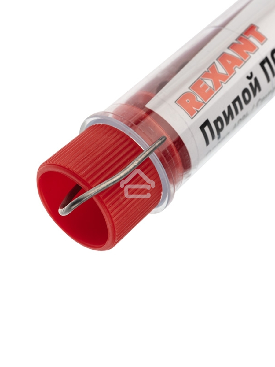 Припой с канифолью ПОС-40 Rexant, 10 г, Ø1.0 мм, (олово 40%, свинец 60%), колба
