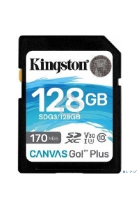 Карта памяти Kingston 128GB SDXC Canvas Go Plus 170R C10 UHS-I U3 V30 EAN: 740617301458