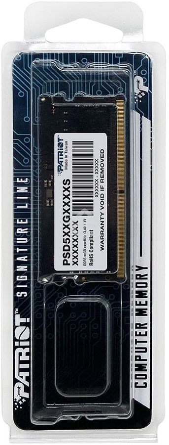 Оперативная память Patriot, DDR5, 8GB (1x8 GB), 4800 MHz, CL40, SO-DIMM