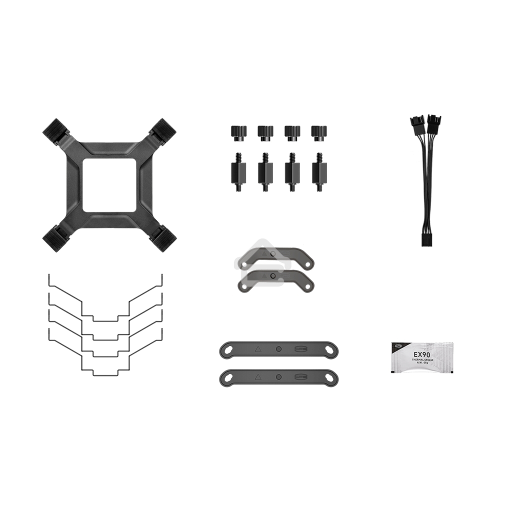 Кулер для процессора PCCooler RT620 BK (250W, 4-pin PWM, 157mm, Al/Cu, 6x6mm, 2x120mm, 73.32CFM, 34.9dBA, 2200RPM, S: 1851/1700/1200/115X, AM5/AM4, black)