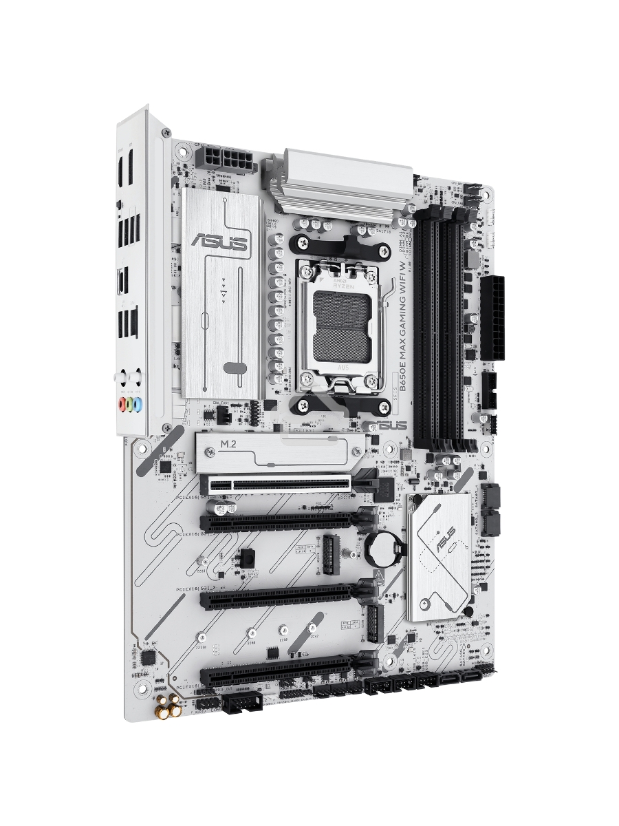 Материнская плата ASUS B650E MAX GAMING WIFI W, AM5, AMD B650, 4xDDR5, 4xSATA, 3xM.2, 1xPCIe 5.0 x16, 1xPCIe 4.0 x4, 2xPCIe 3.0 x1, 1xDP, 1xHDMI, 1x2.5Gb LAN, Wi-Fi 6E, Bluetooth 5.3, 1xUSB-C 10Gbps, 3xUSB-A 10Gbps, 2xUSB-A 5Gbps, 2xUSB-A 2.0, 3x3.5 мм, 7