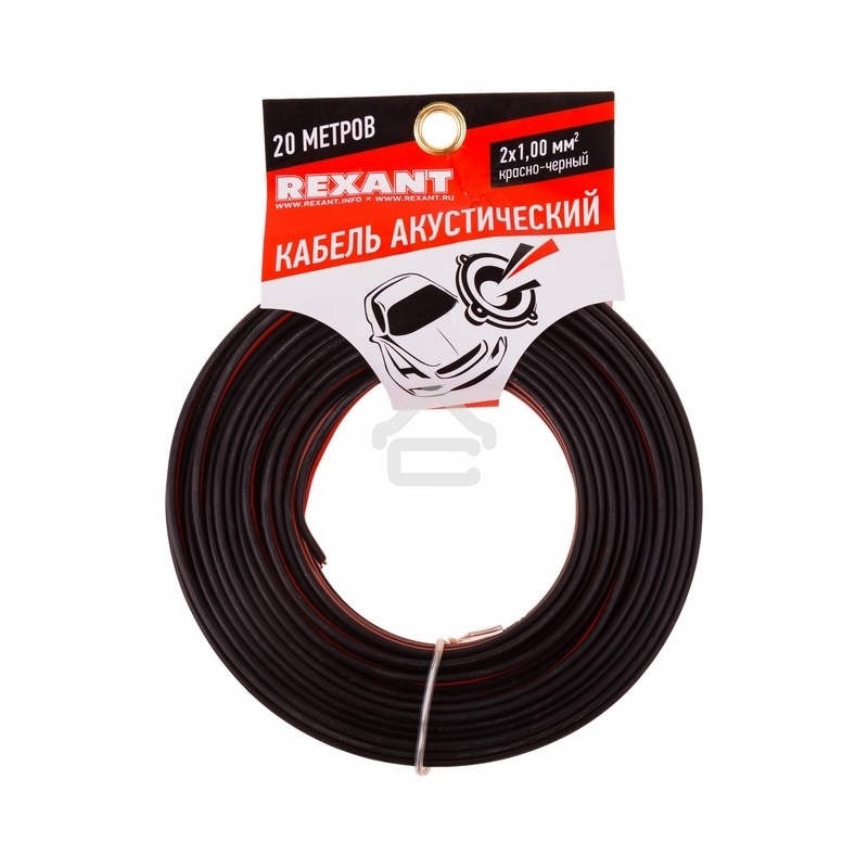 Кабель акустический Rexant 2х1,00 мм², красно-черный, мини-бухта 20 м