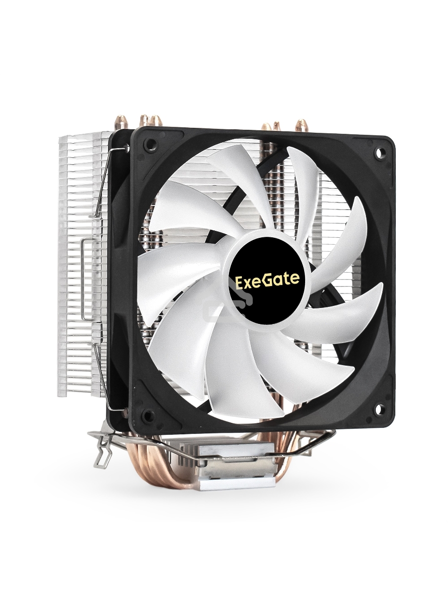 Кулер для процессора ExeGate Wizard EXX400V2-PWM.FRGB серебристый, 120 мм, алюминий/медь, 2400 об/мин, 24 дБ, 4 pin, 140 Вт, 155 мм