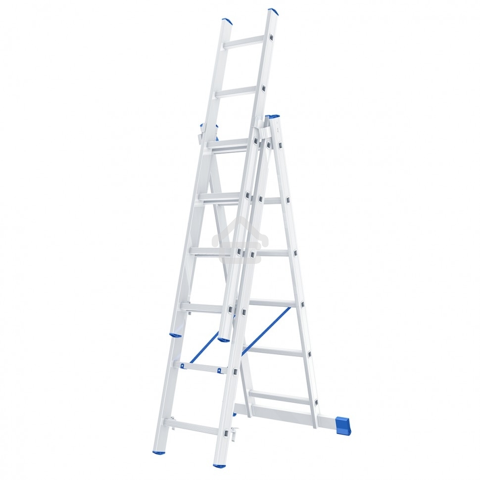 Лестница Сибртех, 3 х 6 ступеней, алюминиевая, трехсекционная