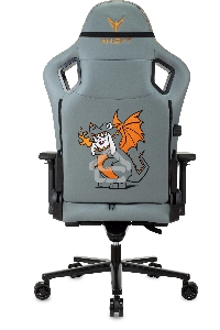 Кресло игровое Knight Craft Dragon серый эко.кожа крестов. металл
