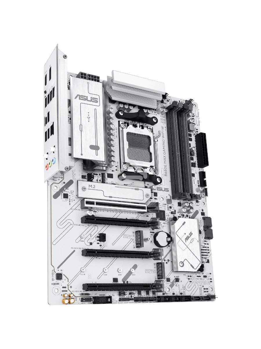 Материнская плата ASUS B650E MAX GAMING WIFI W, AM5, AMD B650, 4xDDR5, 4xSATA, 3xM.2, 1xPCIe 5.0 x16, 1xPCIe 4.0 x4, 2xPCIe 3.0 x1, 1xDP, 1xHDMI, 1x2.5Gb LAN, Wi-Fi 6E, Bluetooth 5.3, 1xUSB-C 10Gbps, 3xUSB-A 10Gbps, 2xUSB-A 5Gbps, 2xUSB-A 2.0, 3x3.5 мм, 7